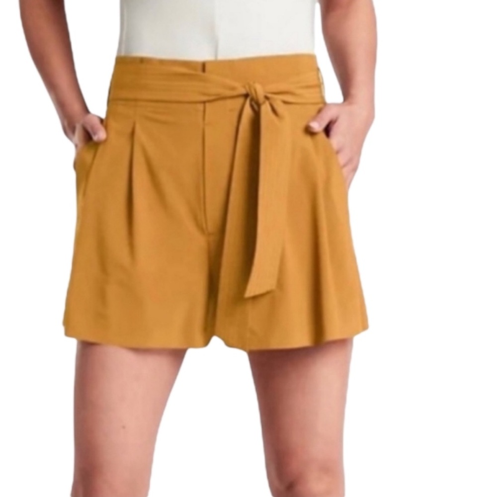ATHLETA skyline athletic shorts ll paper bag waist tie stretch mustard 💛